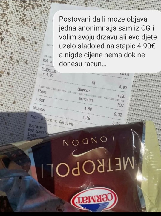 Foto: Instagram/ Cijena sladoleda u Crnoj Gori mnoge iznenadila
